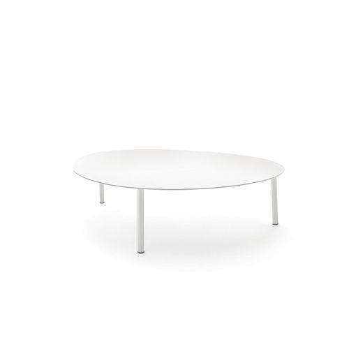 Tavolino basso contemporaneo - ISLAND/BIG COFFEE TABLE - GRATTONI S.R.L. - in alluminio / con supporto in alluminio / ovale
