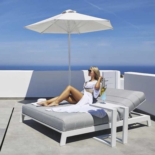 Lettino prendisole contemporaneo - BITE/D - GRATTONI S.R.L. - in Sunbrella® / in alluminio / contract