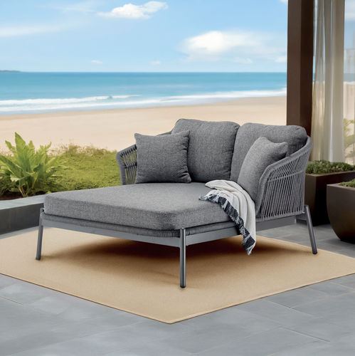 Dormeuse contemporanea - TROPEA DAYBED - GRATTONI S.R.L. - in tessuto / in corda / in alluminio