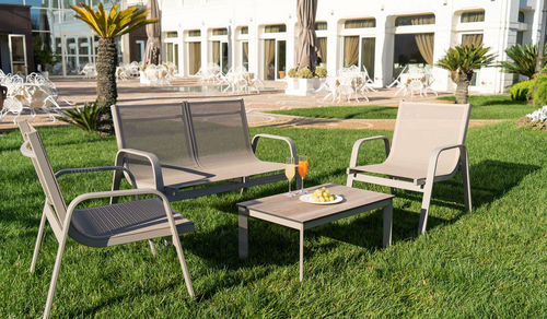 Set lounge da giardino contemporaneo - OPEN AIR - OMBRELLIFICIO R.T. MAGNANI S.R.L. - in tessuto / in alluminio / per uso residenziale