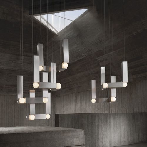 Lampada a sospensione - VESPER QUATTRO - Lee Broom - in alluminio / in vetro opalescente / contemporanea