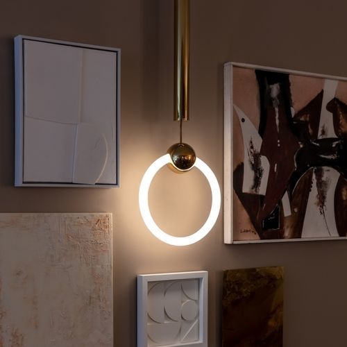 Lampada a sospensione - RING LIGHT - Lee Broom - in acciaio inossidabile / in vetro opalescente / contemporanea