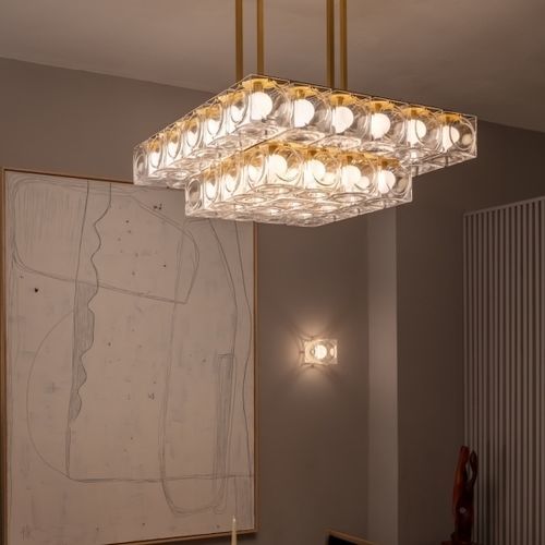 Lampadario contemporaneo - CHANT - Lee Broom - in vetro / in alluminio / quadrato