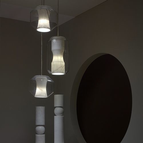 Lampadario contemporaneo - CHAMBER  - Lee Broom - in cristallo / in acciaio / in marmo
