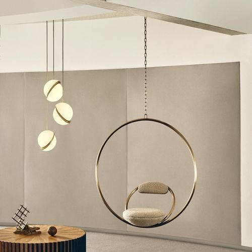 Sedia sospesa contemporanea - HOOP - Lee Broom - da interno / in tessuto / in acciaio