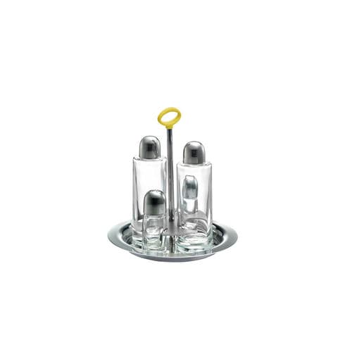 Portasale e portapepe in vetro - Gummy : GU-10-62 - EME POSATERIE S.R.L. - in acciaio inossidabile lucido