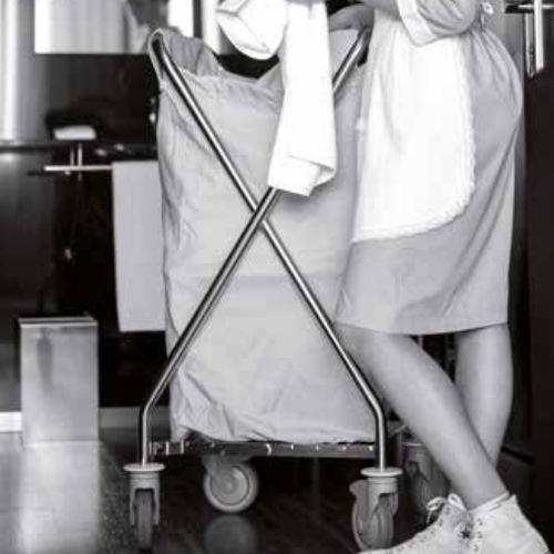 Carrello portabiancheria - PSXP-10 - CONF INDUSTRIES S.R.L. - per hotel / in acciaio inossidabile / in gomma