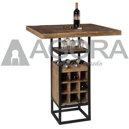 Tavolo alto classico - HARRY’S - AGORA' SRL - in legno massiccio / con supporto in metallo verniciato / quadrato