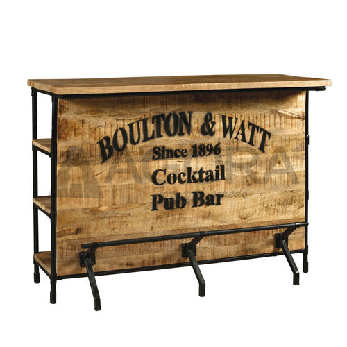 Bancone da bar - BOULTON  - AGORA' SRL - in legno massiccio / in metallo verniciato / dritto