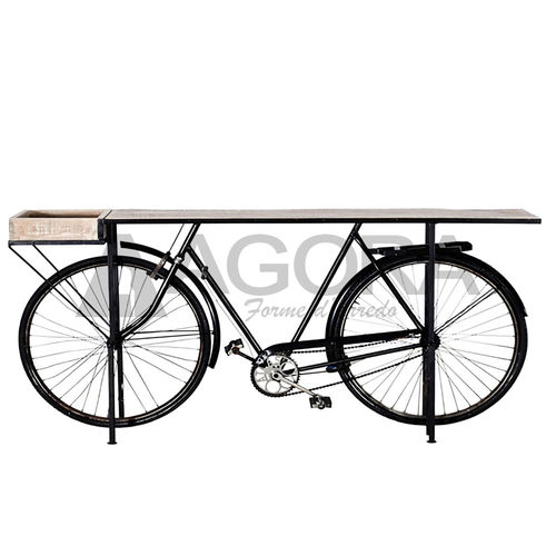 Consolle design originale - BIKE ORIGINAL - AGORA' SRL - in legno massiccio / con supporto in metallo verniciato / con base in materiali riciclati