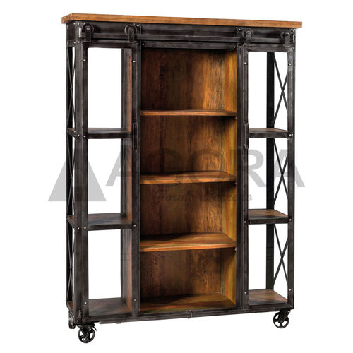 Libreria a rotelle - N.Y. - AGORA' SRL - classica / in legno massiccio / in metallo verniciato