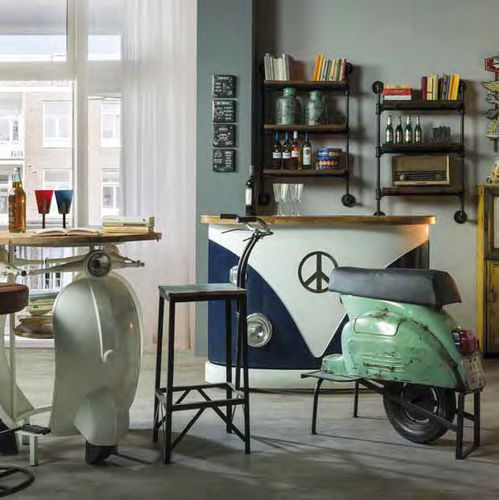 Sgabello da bar design originale - SCOOTER  - AGORA' SRL - in pelle / con supporto in metallo / con poggiapiedi