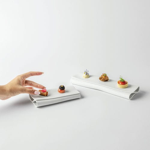 Piatto piatto - AZIONI.10 - ROYALE S.R.L. - rettangolare / contract / bianco
