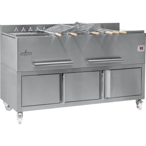 Grill a carbonella - Churrasco - ROASTER - da bancone / professionale / con girarrosto