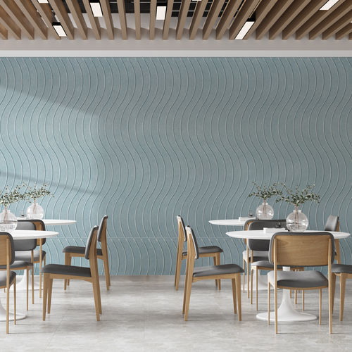 Pannello acustico per muro - CURL® - Aistec - sospeso / in PET / rettangolare