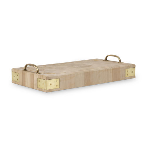 Tagliere in legno - N.2 - De Kercoet - in ottone / in acciaio inossidabile / finitura naturale