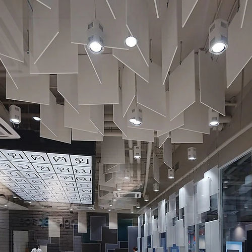 Baffle acustico in fibra di poliestere - QUAD - Acoustic.ae - in PET / sospeso / da soffitto