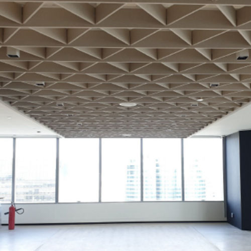 Pannello acustico per soffitto - GRID - Acoustic.ae - in fibra di poliestere / aspetto tessuto / multicolore
