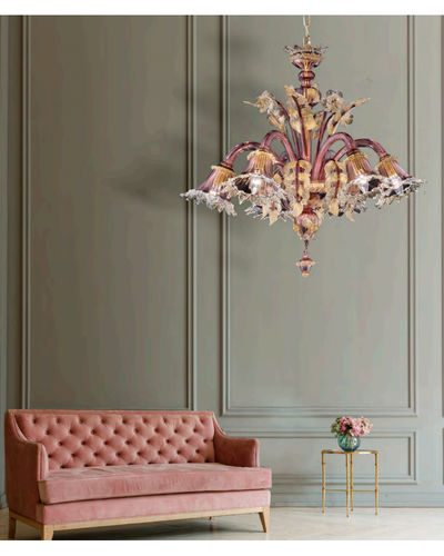 Lampadario classico - STRAUSS - Wave Murano Glass srl - in vetro soffiato / in oro / con 1 punto luce