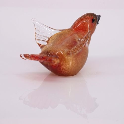 Scultura in vetro di Murano - Bird  - Wave Murano Glass srl - in oro / da appoggio / dorata
