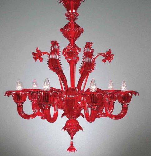 Lampadario classico - DONIZETTI - Wave Murano Glass srl - in vetro di Murano / in vetro soffiato / da 6 lampadine