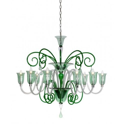 Lampadario classico - DUBLINO - Wave Murano Glass srl - in vetro di Murano / in vetro soffiato / da 8 lampadine