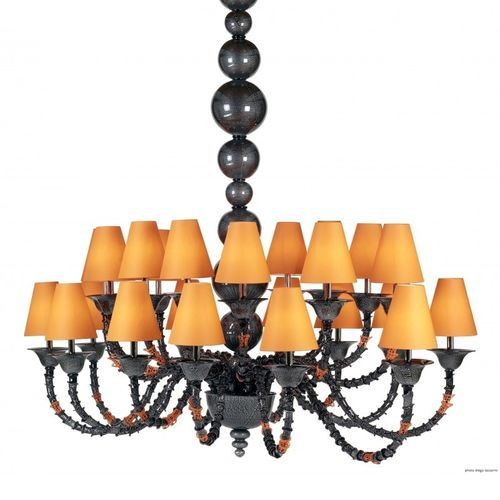 Lampadario classico - SILVER SPROUT - Wave Murano Glass srl - in vetro di Murano / in vetro soffiato / in fibra di vetro