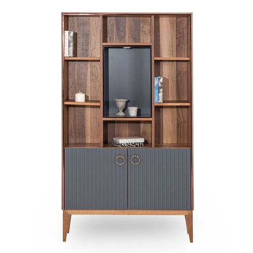 Libreria contemporanea - SECRET - NDESIGN - in legno laccato / impiallacciata in legno / in metallo