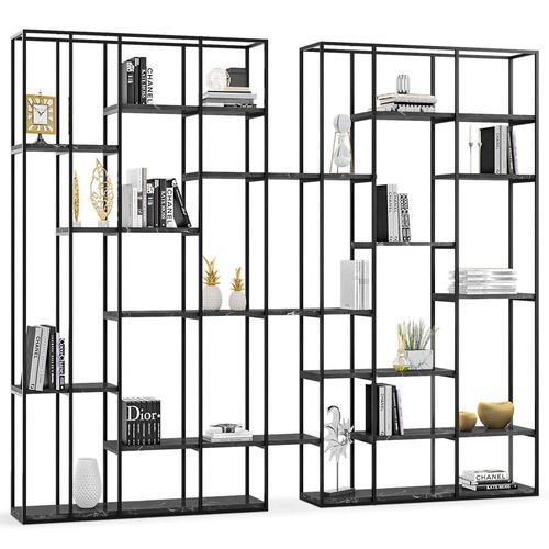 Libreria contemporanea - LAUREL - NDESIGN - in metallo / in marmo / nera