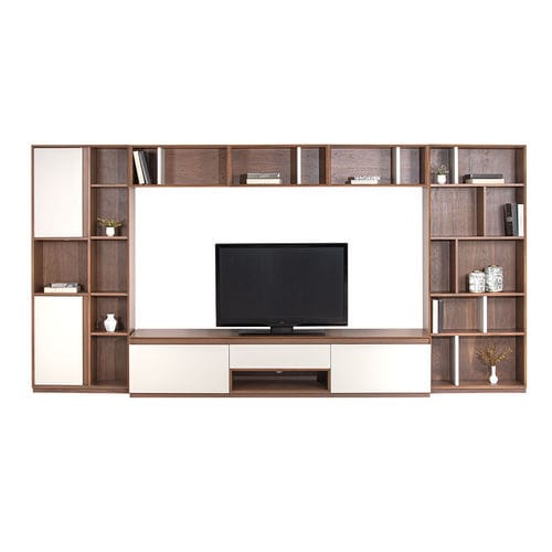 Parete attrezzata TV contemporaneo - Sacramento  - NDESIGN - impiallacciato in legno / in metallo / con vano contenitore