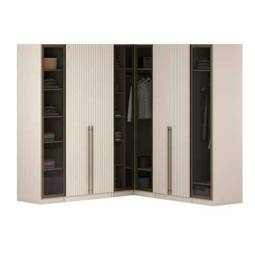 Armadio ad angolo - Blush - NDESIGN - contemporaneo / in legno laccato / in vetro