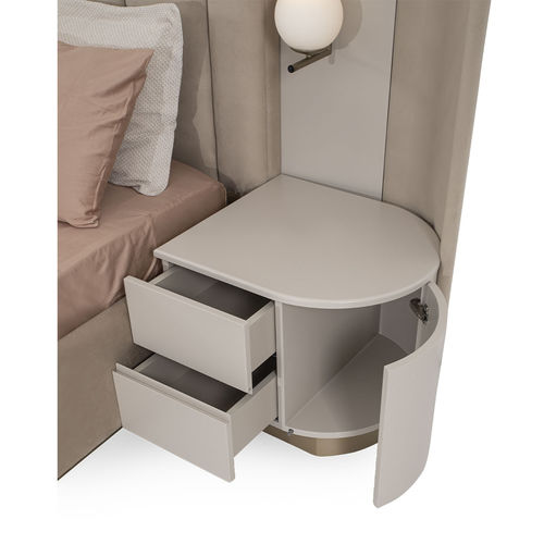 Comodino contemporaneo - Blush  - NDESIGN - in legno laccato / con supporto in legno laccato / con cassetti