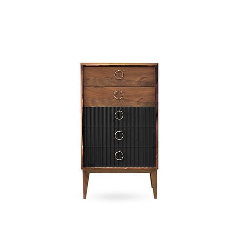 Cassettiera contemporanea - secret - NDESIGN - impiallacciata in legno / nera / antracite