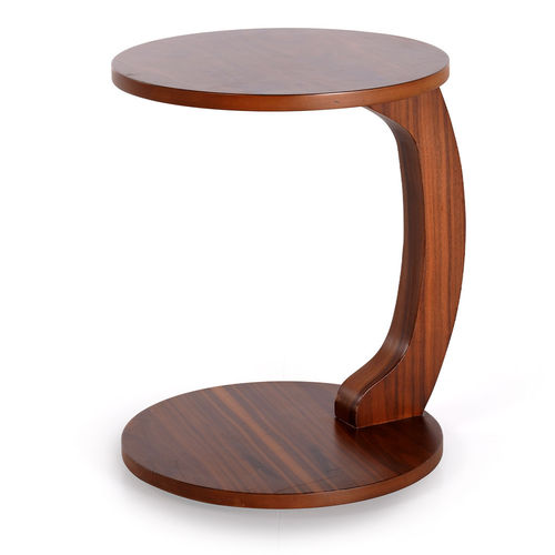 Tavolo d'appoggio contemporaneo - C  - NDESIGN - in legno / con supporto in legno / rotondo
