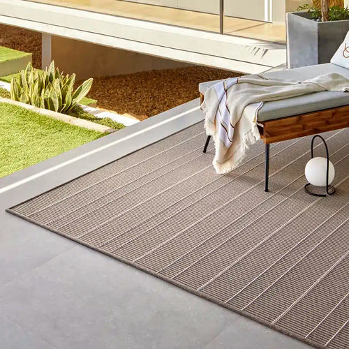 Tappeto contemporaneo - LYRA OAT NUT - Rols Carpets - a righe / in PET / rettangolare