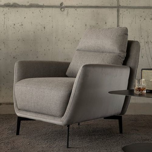 Poltrona contemporanea - MK.1857 - MOORKI - in tessuto / in pelle / con poggiatesta