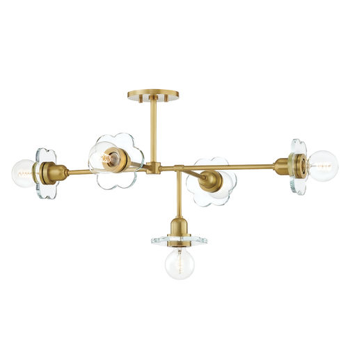 Lampadario contemporaneo - ALEXA - Mitzi - in cristallo / in metallo / da 5 lampadine