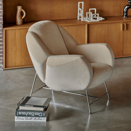 Poltrona contemporanea - Anton - Leolux Global bv - in tessuto / in pelle / in metallo cromato