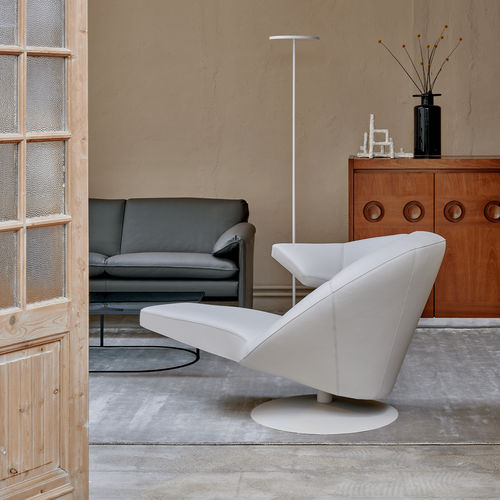 Chaise longue contemporanea - Parabolica - Leolux Global bv - in tessuto / in pelle / in alluminio