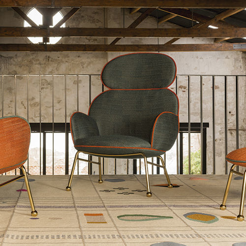 Poltrona contemporanea - Round - Lagranja Collection - in tessuto / in pelle / in ferro