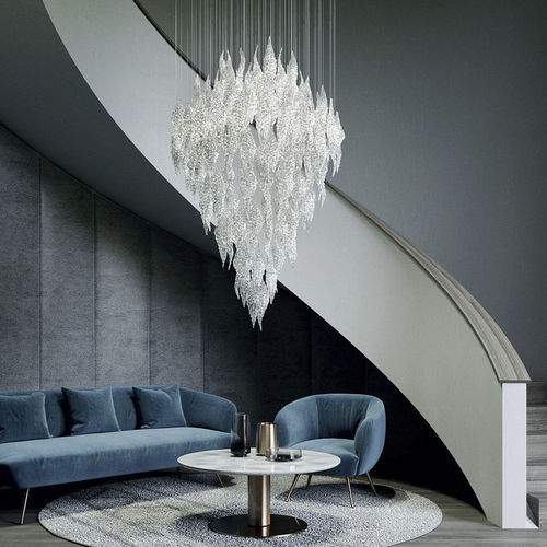 Lampadario contemporaneo - FROSTY LEAVES - Sans Souci s r.o. - in cristallo / da 6 lampadine / da 5 lampadine