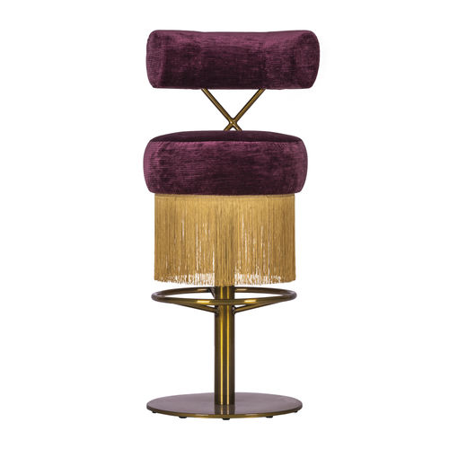 Sedia alta Art Deco - ReUnited HS - Satelliet Originals - da interno / in velluto / in acciaio