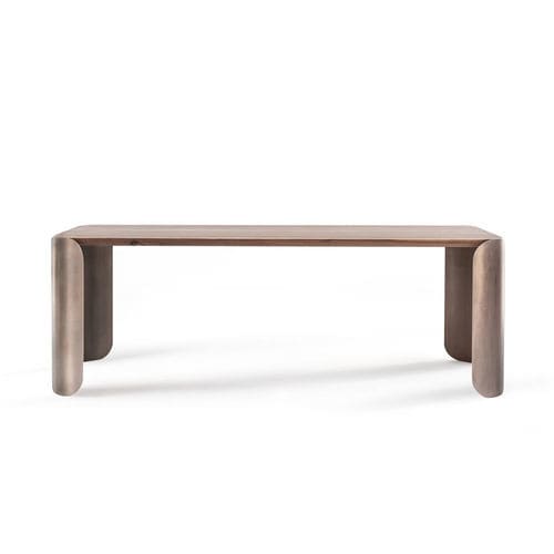 Tavolo da pranzo contemporaneo - CLYPEUS  - Rivethel Guild srl - in rovere / in noce americano / con supporto in acciaio