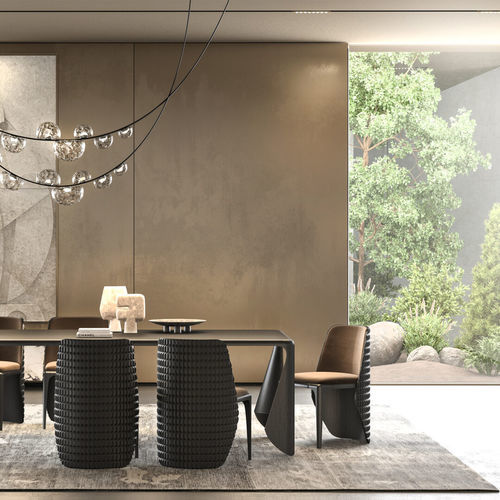 Sedia da pranzo contemporanea - TESTA  - Rivethel Guild srl - da interno / in tessuto / in pelle