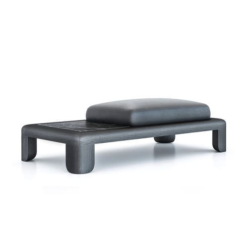 Divanetto imbottito contemporaneo - QUARTAM  - Rivethel Guild srl - in tessuto / con supporto in quercia / con supporto in noce americano