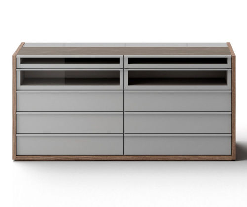 Mobile contenitore da pavimento - HIVE ISLAND - Kico srl - contemporaneo / in noce / in legno laccato