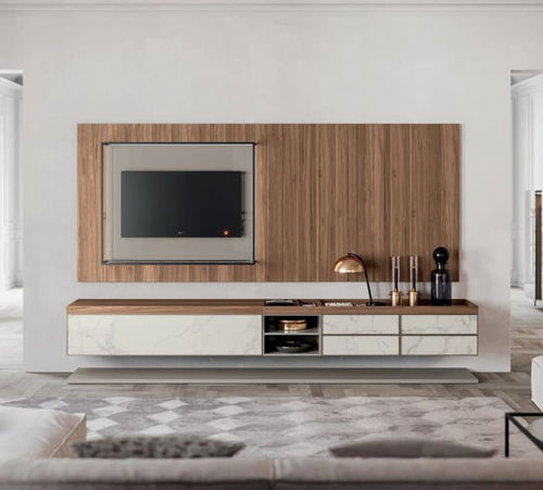 Parete attrezzata TV contemporaneo - FORTY-FIVE - Kico srl - in melaminico / modulare / con ripiani