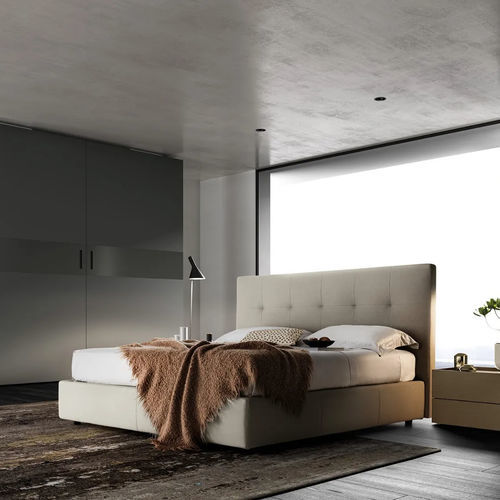 Letto matrimoniale - D.O.T.S. - Kico srl - contemporaneo / imbottito / con testiera imbottita