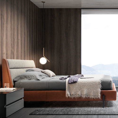 Letto matrimoniale - RIGOLETTO - Kico srl - contemporaneo / imbottito / con testiera imbottita
