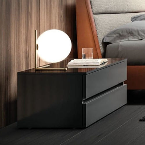 Comodino contemporaneo - RIO - Kico srl - in melaminico / con supporto in quercia / con supporto in legno laccato